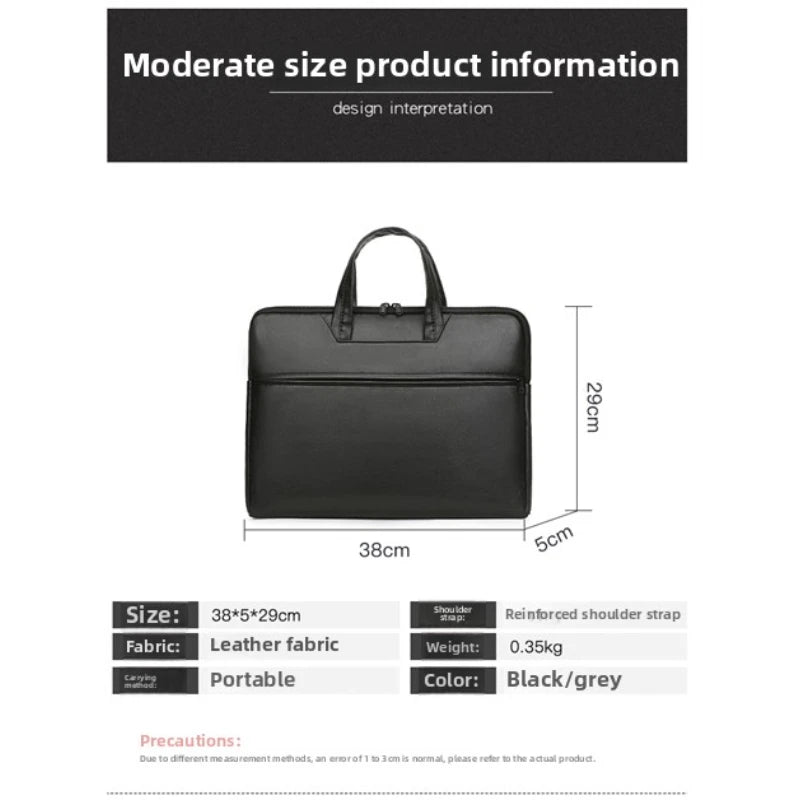 Men Crossbody Laptop Briefcase Multi Size Hand Bag Business Multi Compartment Universal Laptop-8
