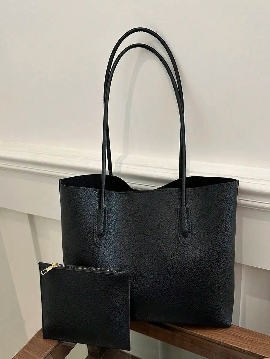 Lightweight Crocodile Embossed Tote Bag With Zipper Coin Purse For Women Business Casual Use-16
