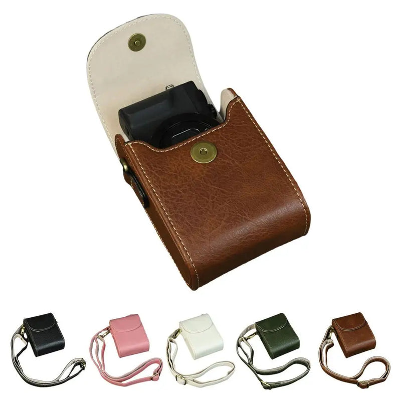 Universal Leather Camera Bag For Lumix zs99/tz99 Sony zv1m2 Canon sx730/740 Crossbody Bag Shoulder Camera Storage Bag sony 6400 dslr camera bag sony a7 iii fuji xt3-17