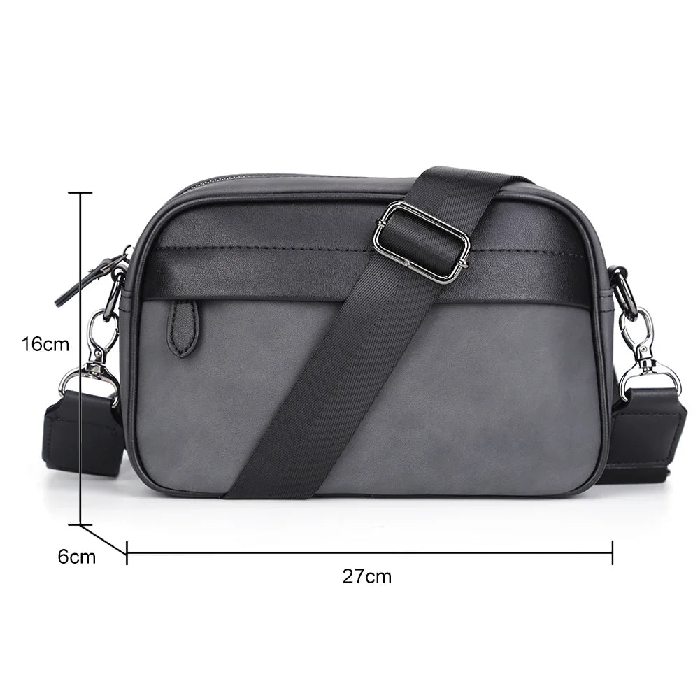 Business Shoulder Bag for Men PU Leather Messenger Bag Male Casual Sling Belt Crossbody Bags Man Design Handbag Purse Men's Bag-12