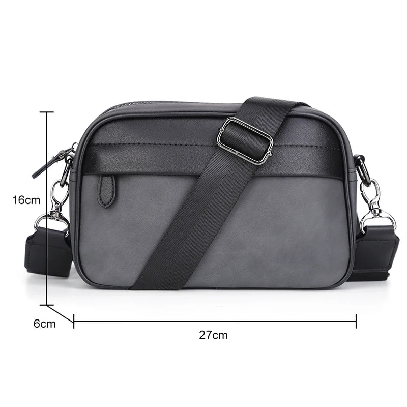 Business Shoulder Bag for Men PU Leather Messenger Bag Male Casual Sling Belt Crossbody Bags Man Design Handbag Purse Men's Bag-12