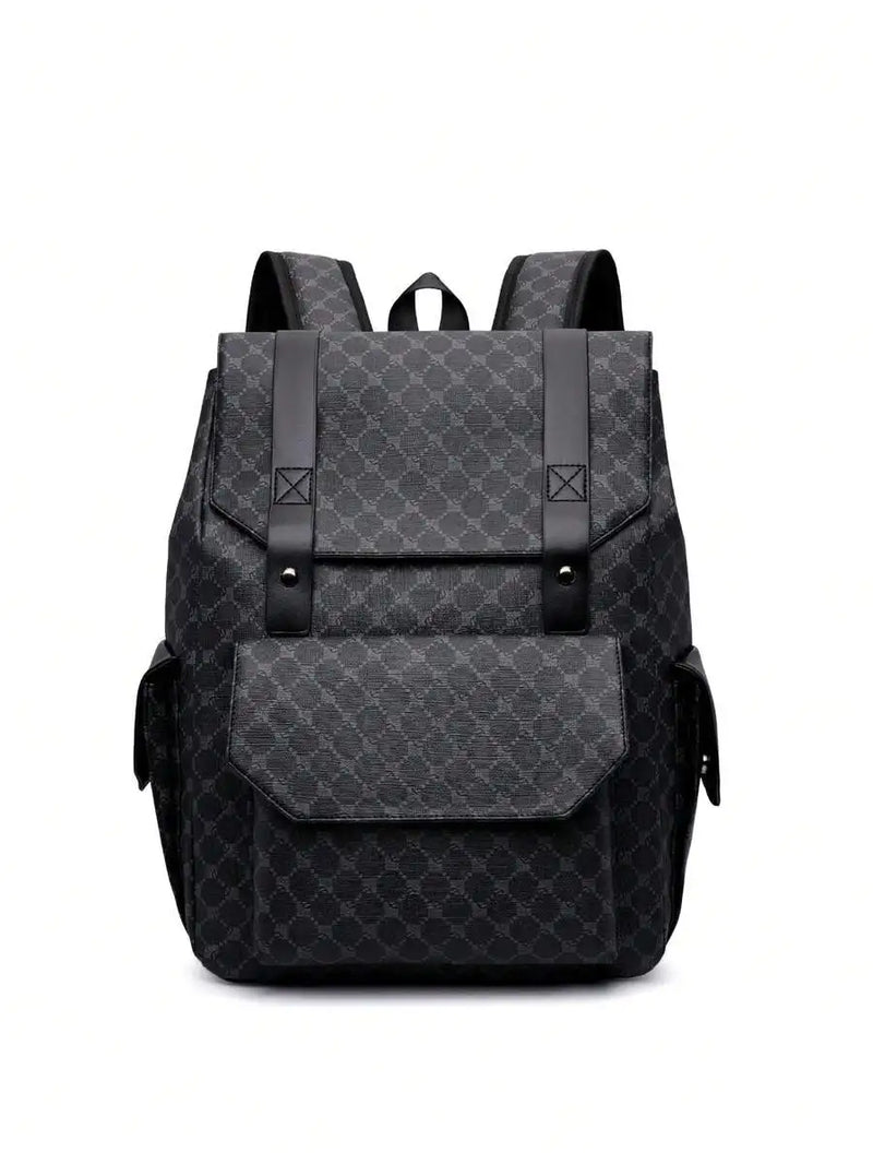 Mens PU Leather Backpack Dual Compartment Water Resistant Large Capacity Business Travel Laptop Bag-8