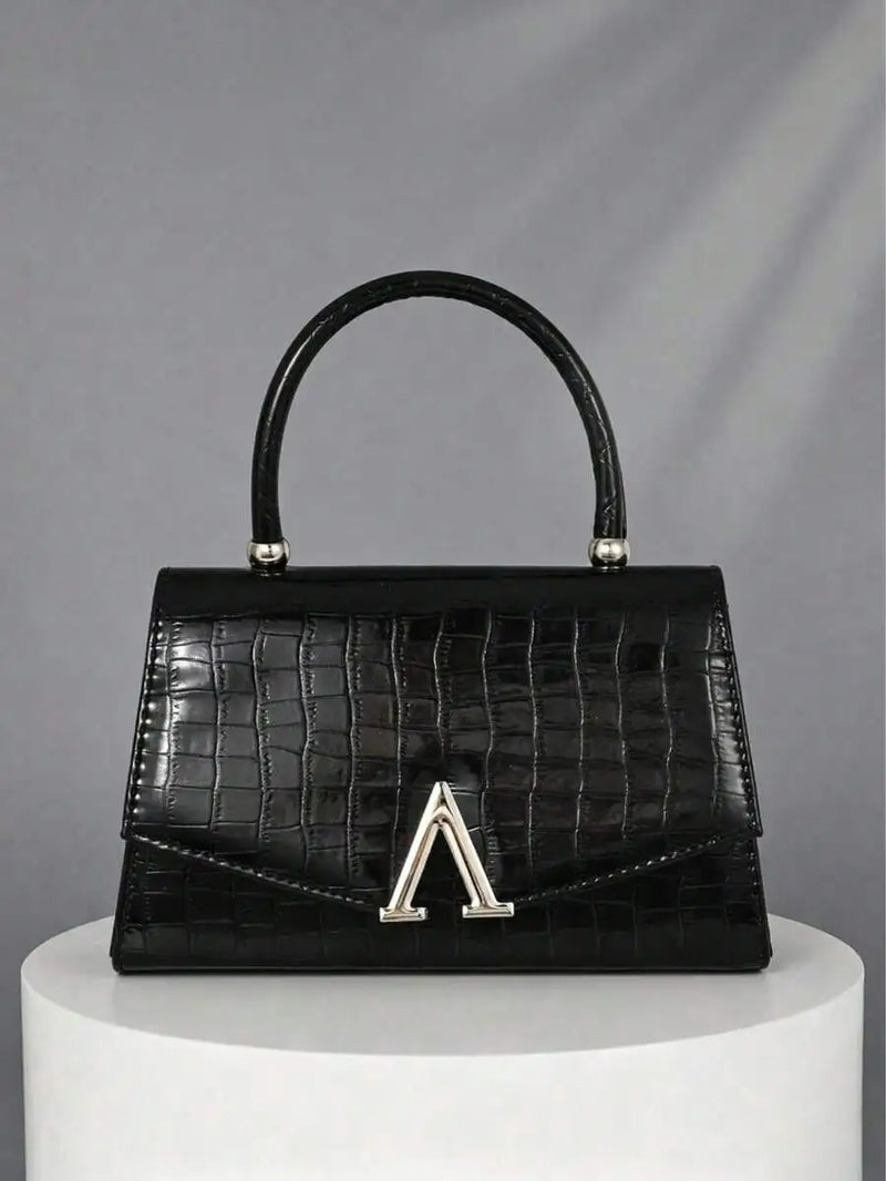 Black Crocodile Texture Clutch Bag Formal Evening Purse For Women-7