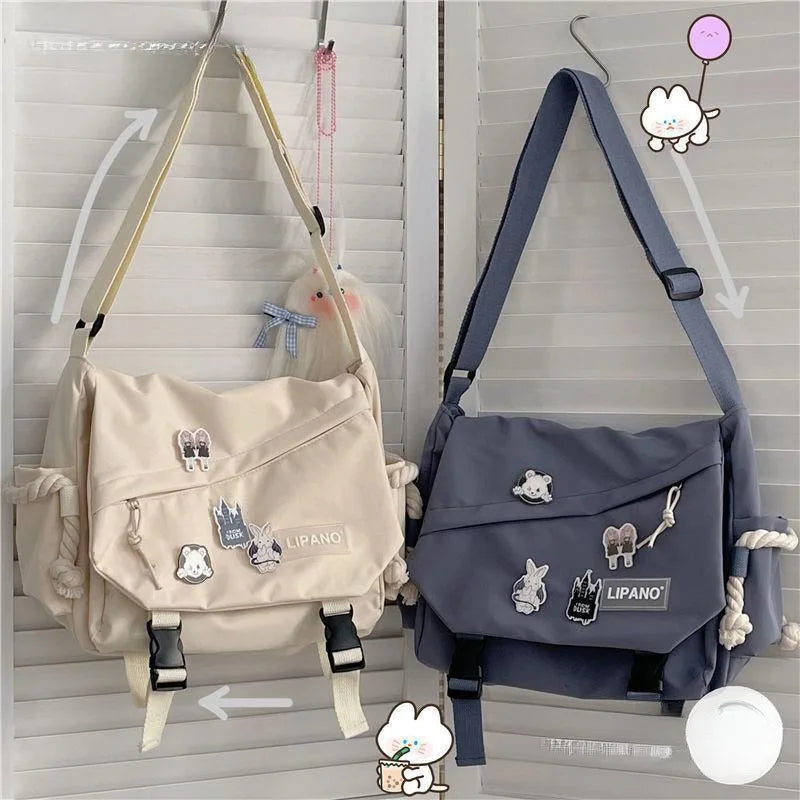 Hong Kong style bag versatile artistic Korean version street photography shoulder bag messenger bag student crossbody bag for ma-1
