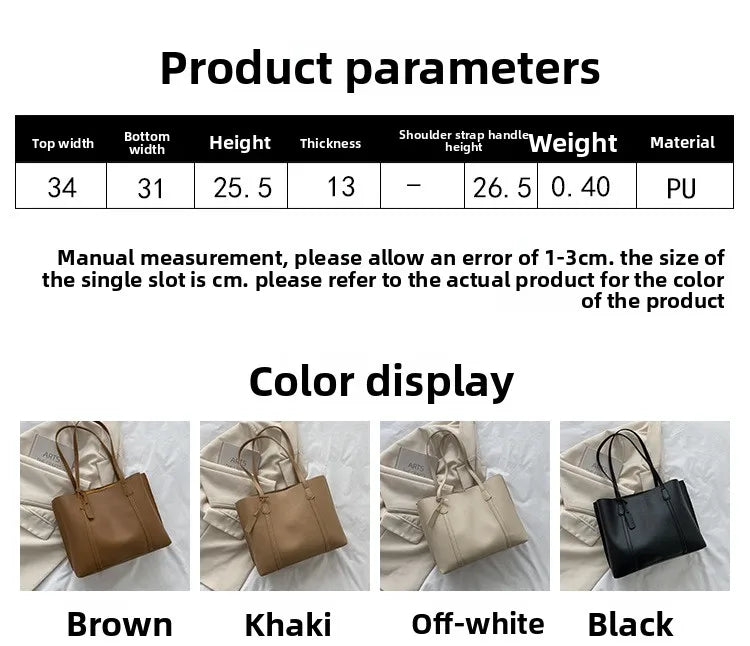 Large Capacity Women's Bag, New Soft Leather Tote Bag, Casual and Versatile Single Shoulder Bags for Woman Korean Style Handbags-8