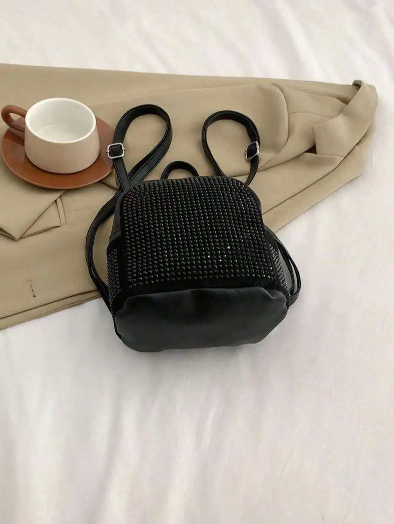 Womens Mini Backpack Fashionable Bucket Style Versatile PU Leather Bag-3