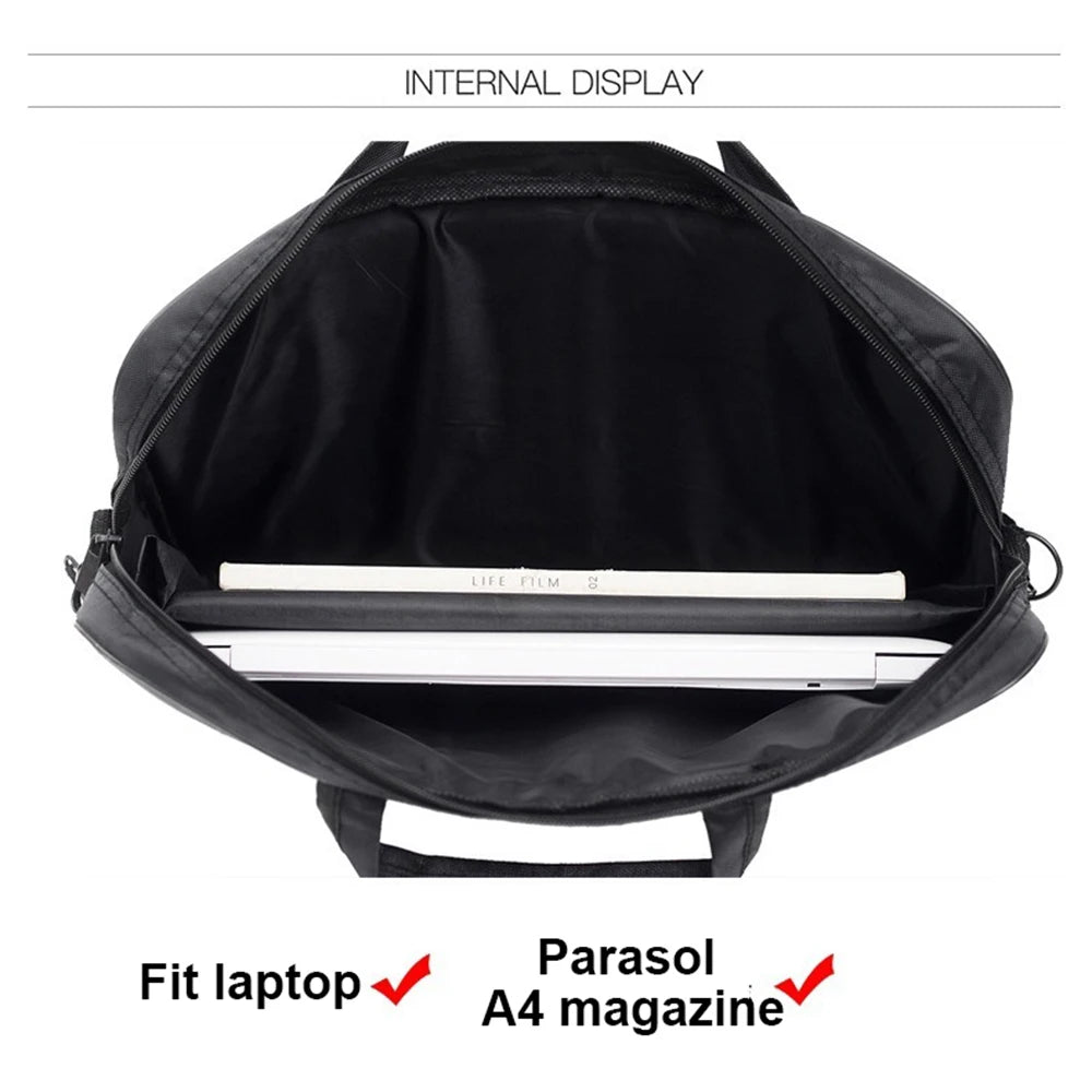 Nylon Anti Theft Shoulder Laptop Briefcase 15.6-17 Inch Notebook Bag Business Travel Zipper Light Storage Handbag-10