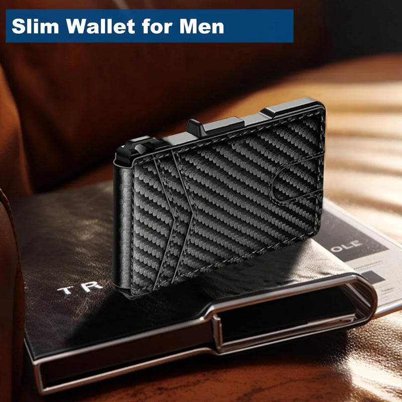 RFID Blocking Mens Wallet | Minimalist Slim Smart Pop-Up Card Holder, Metal Credit Card Wallet with Money Clip for Men-10