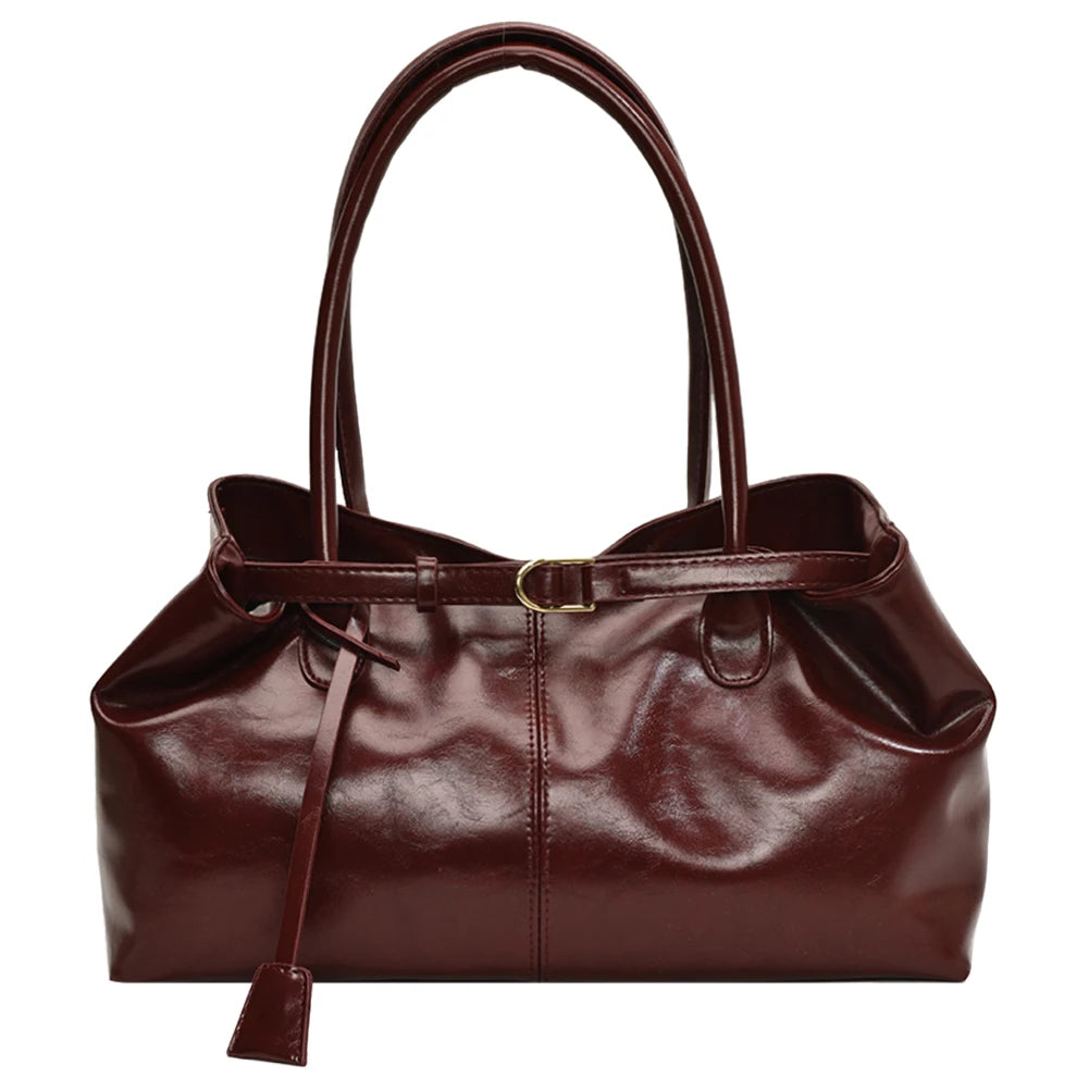 PU Leather Hobo Handbag Slouchy Top Handle Bag Fashion Work Bags Large Satchel Bag for Women Work Shopping Travel-14