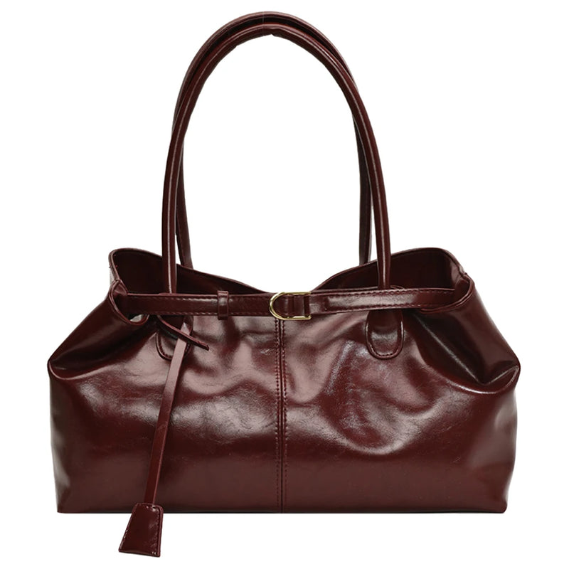 PU Leather Hobo Handbag Slouchy Top Handle Bag Fashion Work Bags Large Satchel Bag for Women Work Shopping Travel-14