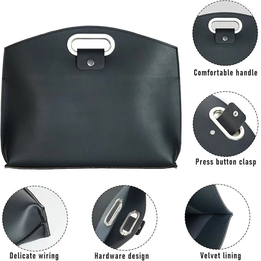 Faux Leather Laptop Tote Bag Water Resistant Wrinkle Resistant 14-16 Inch Computer Handbag Elegant Metal Handle Multi Use Office Work Briefcase Lightweight Commuter Daily Carry Shoulder Bag for Workplace Business Travel-5