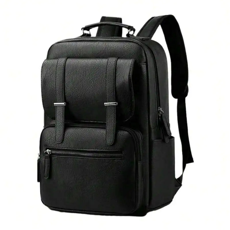 PU Leather Backpack For Men And Women 15.6 Inch Laptop Waterproof Travel Commuter Bag Brown-7