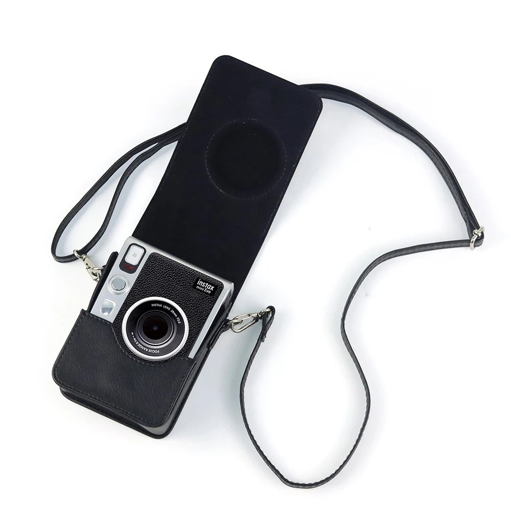 Camera Bag For Fujifilm Instax Mini EVO Instant Film Camera Case PU Leather Soft Silicone Cover Bag with Shoulder Strap camera backpack plecak na aparat camera bag sony 6400 camera bag-9