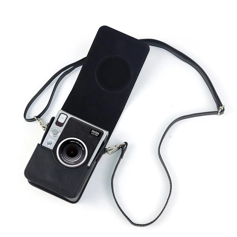 Camera Bag For Fujifilm Instax Mini EVO Instant Film Camera Case PU Leather Soft Silicone Cover Bag with Shoulder Strap camera backpack plecak na aparat camera bag sony 6400 camera bag-9