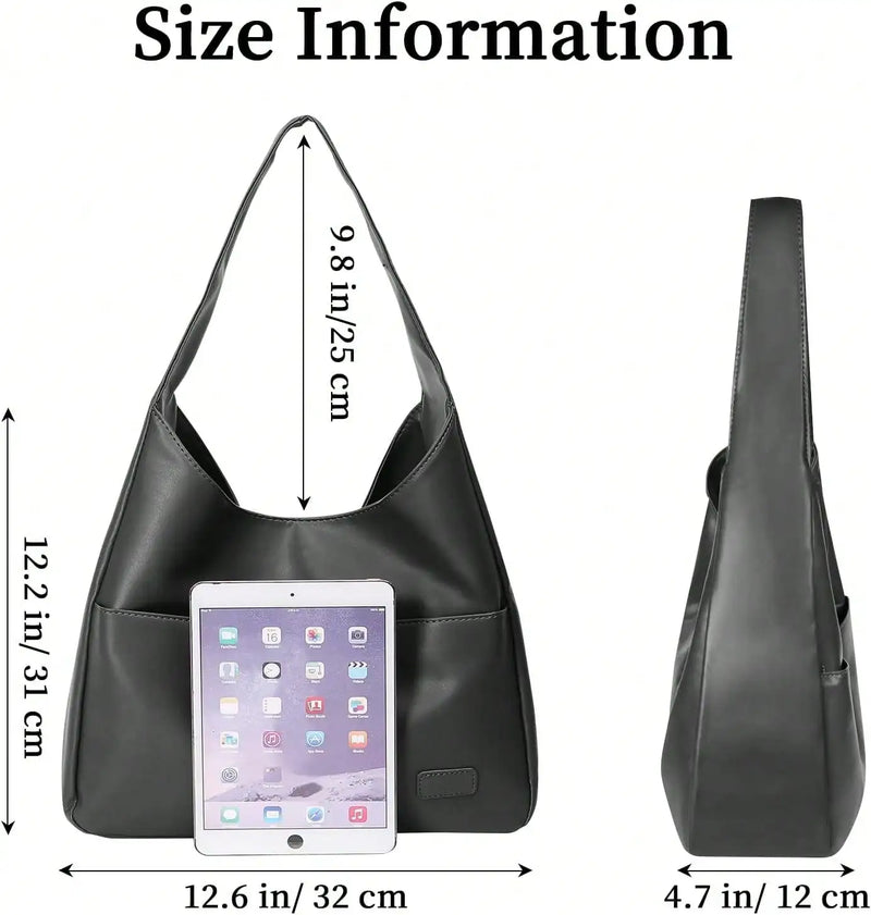 Hobo Bags For Women Leather Tote Bag Vegan Leather Shoulder Hand Bag Hobo Purse Tote Bags Large Soft Shoulder Bag-3