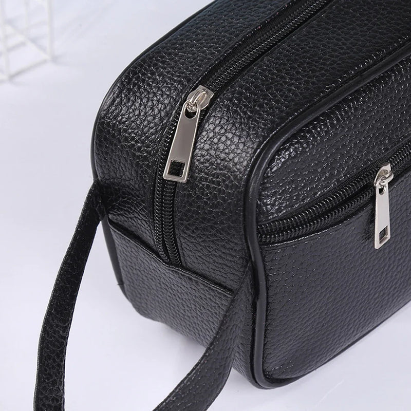 Men Wallets Retro PU Leather Business Handbags Clutch Fashion Woman Coametics Bag Credit Card Holder Mobile Phone Wristlet Bag-21