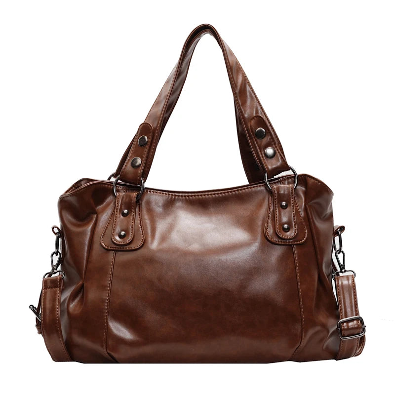 Womens PU Leather Shoulder Bag Large Capacity Messenger Bag Casual Top Handlebag Hobo Bags for Work-10