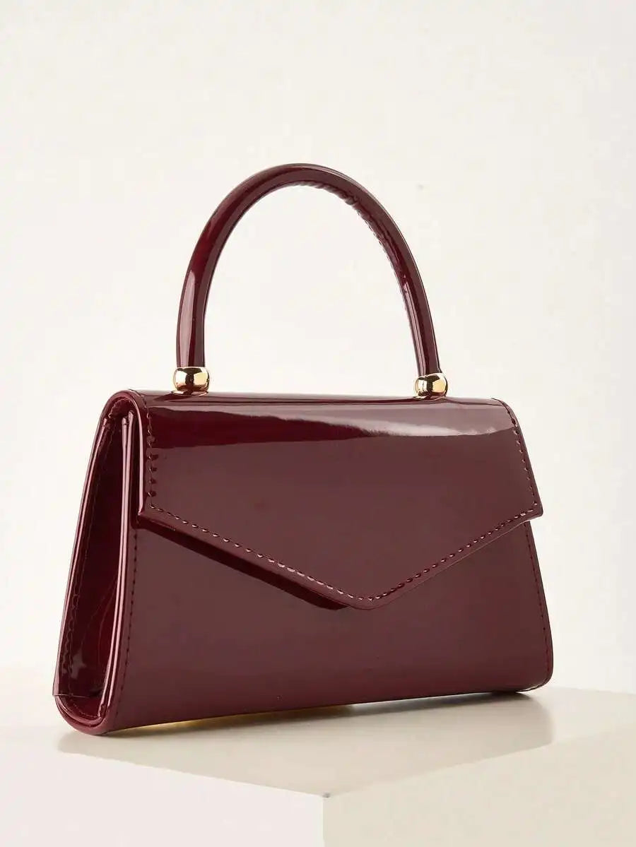 Womens Patent Leather Envelope Clutch Evening Bag For Party Wedding