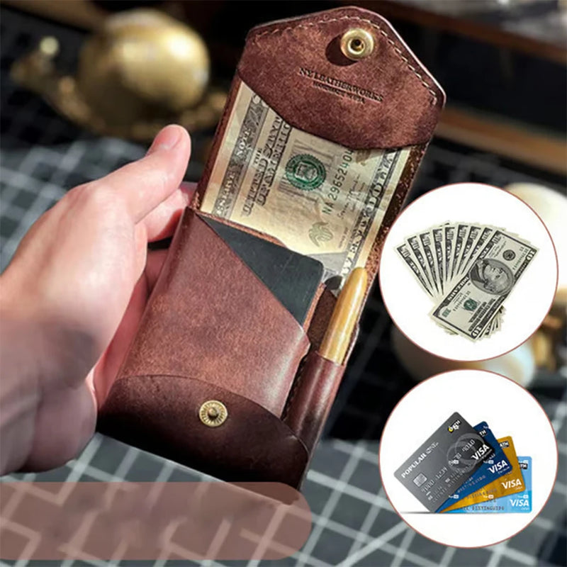 Money Wallet Bi-Fold ID Card Clip Case Complimentary Fountain Pen Slim Minimalist Wallet for Daily Commuting Business and Travel-3