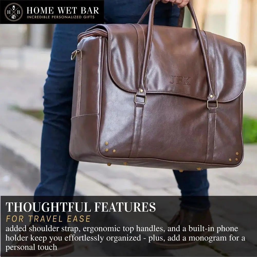 Whiskey Bottle Carrier and Travel Bag | Waterproof & Insulated Vegan Leather | Ideal for Tastings, Parties & Trips-6