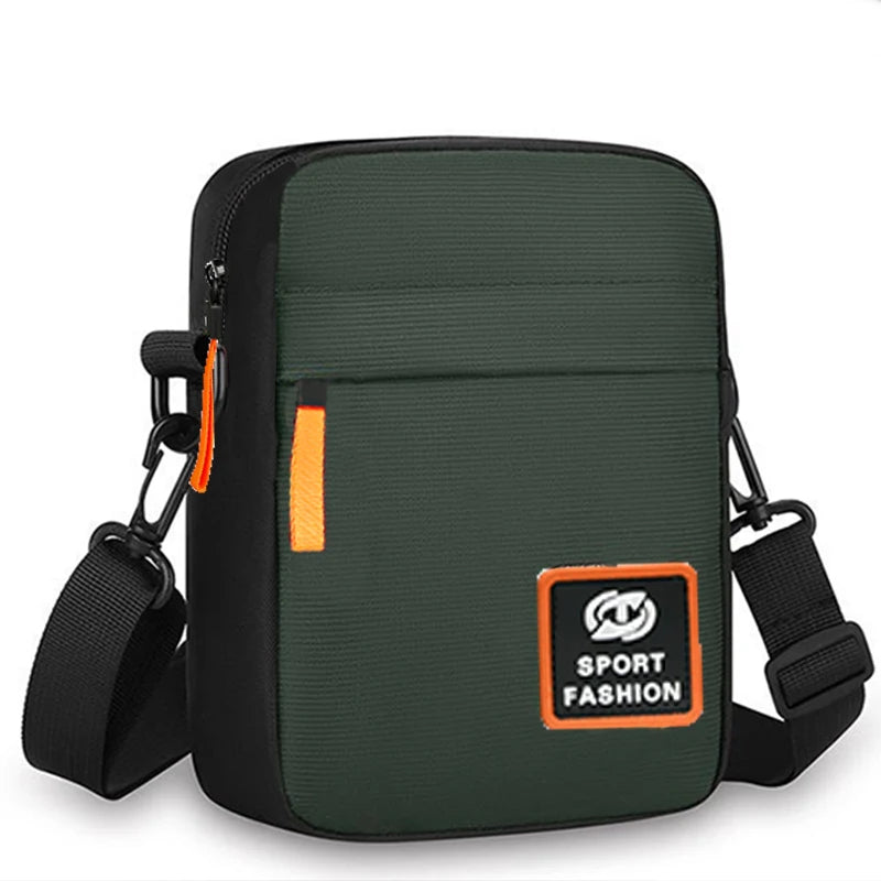 Men's Crossbody Bag Single Shoulder Multi-Layer Zipper Trendy Color Contrast Casual Messenger Sling Bag-13