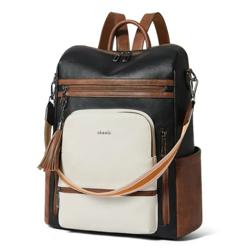 Vegan Leather Laptop Backpack for Women 15.6 inch Work Backpack Fashion Travel Backpack Purse for Travel College Work-28