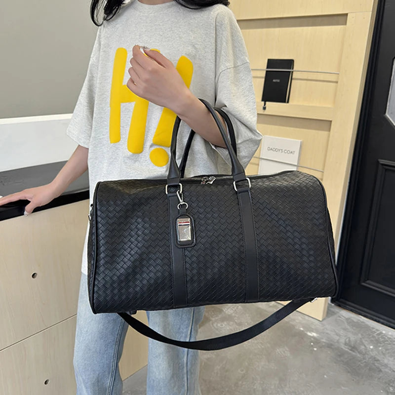 Large Capacity Travel Bag, Made Of PU Leather Material, Designed As A Single/Double Shoulder Bag, Multifunctional Travel Bag-11