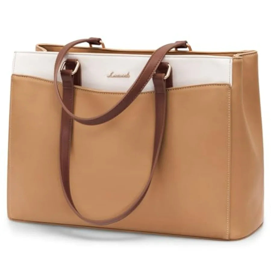Laptop Tote Bag for Women, Work Bags Teacher Tote Bag, Waterproof Leather Computer Bag, Business Laptop Purse Office Handbag Pr-14