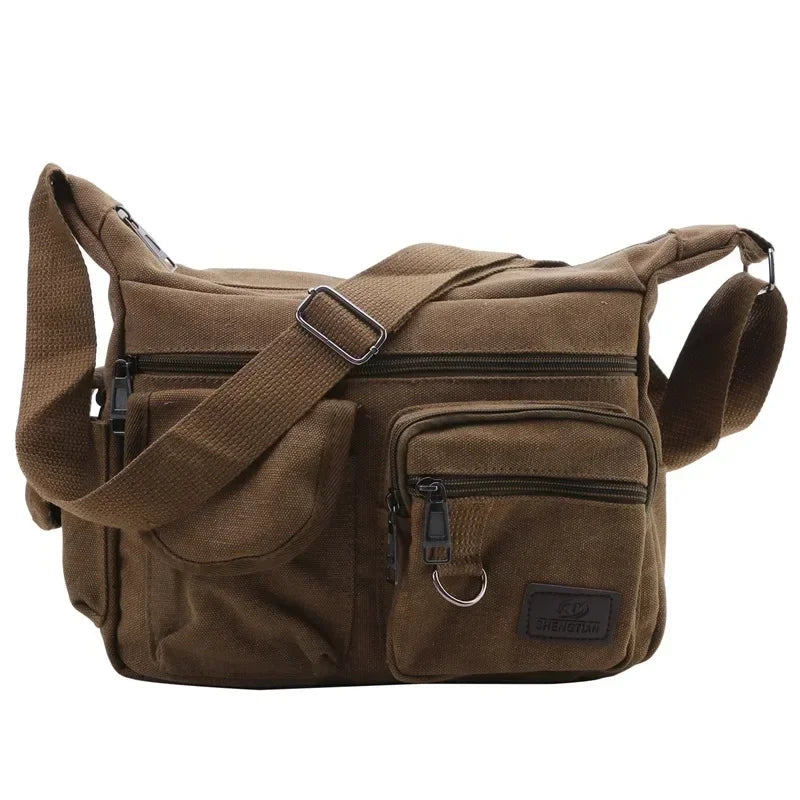 Men Casual Sling Bag Messenger Crossbody Shoulder Unisex Travel Outdoor Vintage Bags-38
