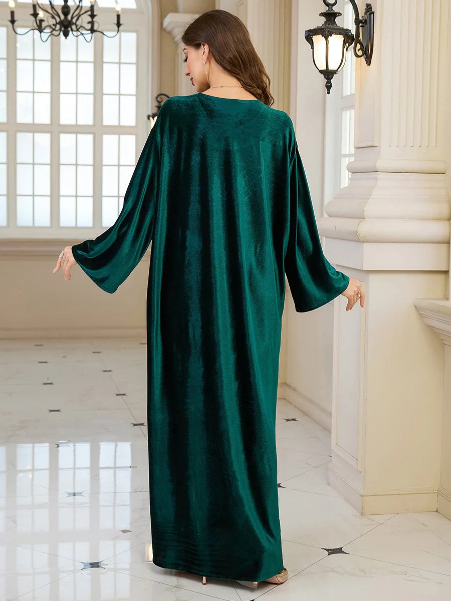 Embroidered Abaya Kaftans for Women Modern Elegant Dubai Moroccan Dubai Kaftan Dresses Abaya for Women Muslim Dress-2
