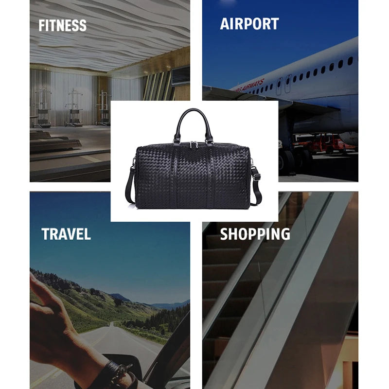 Large Capacity Travel Bag, Made Of PU Leather Material, Designed As A Single/Double Shoulder Bag, Multifunctional Travel Bag-8