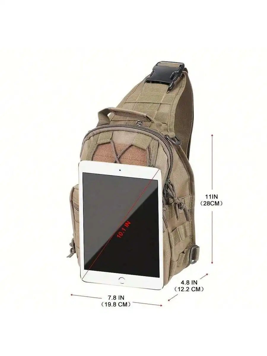 Tactical Shoulder Bag With Molle System Waterproof Durable Outdoor EDC Messenger Bag For Hiking Fishing Camping