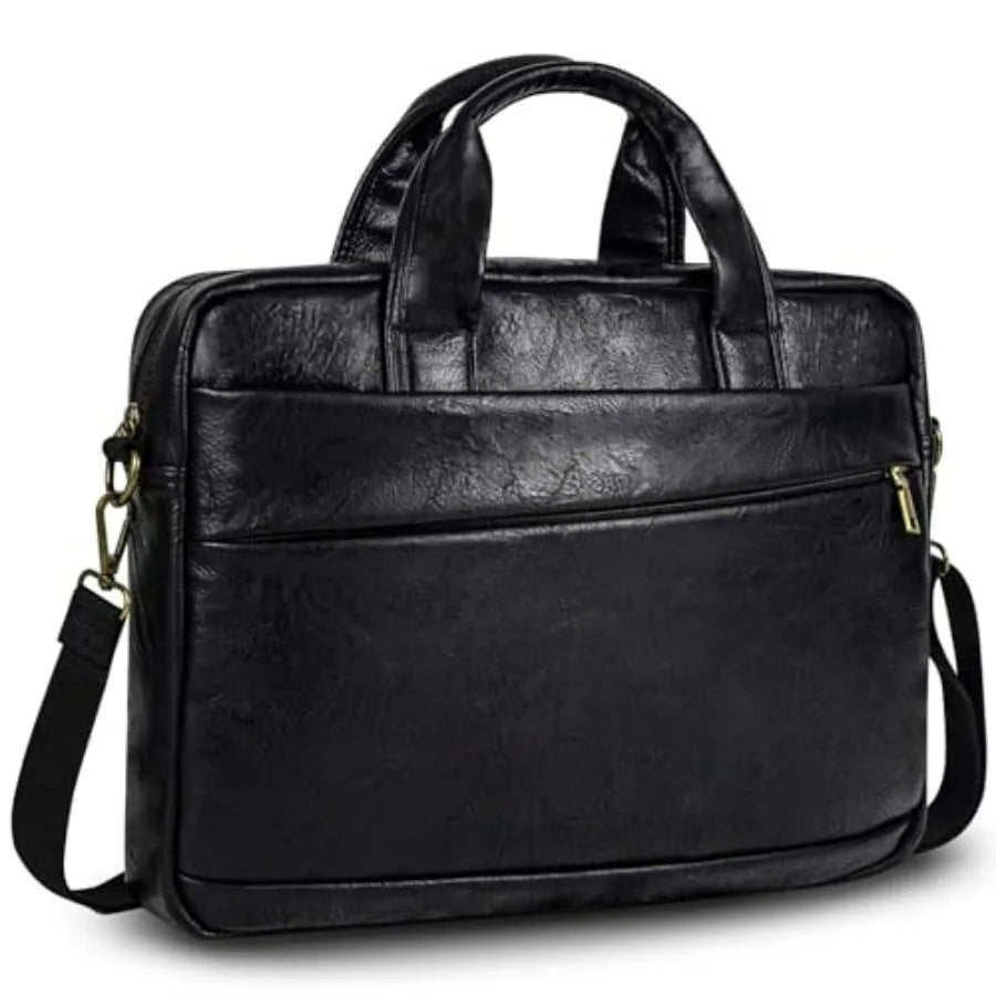 Faux Leather Messenger Bag for Men 17-17.3 Inch Leather Mens Laptop Bag Leather Briefcasen Convertible Backpack 3 in 1 Comter H-17