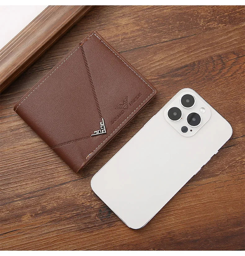 Slim Leather Wallet for Men RFID Blocking Bifold Front Pocket Wallet Minimalist Credit Card Holder Cash Money Clip-10