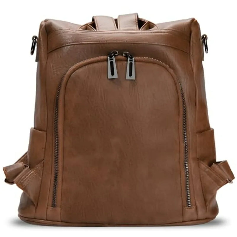 Backpack, Fashion Casual Travel PU Leather Daypack Bag Shoulder Rucksack Handbags for Women HB041-12