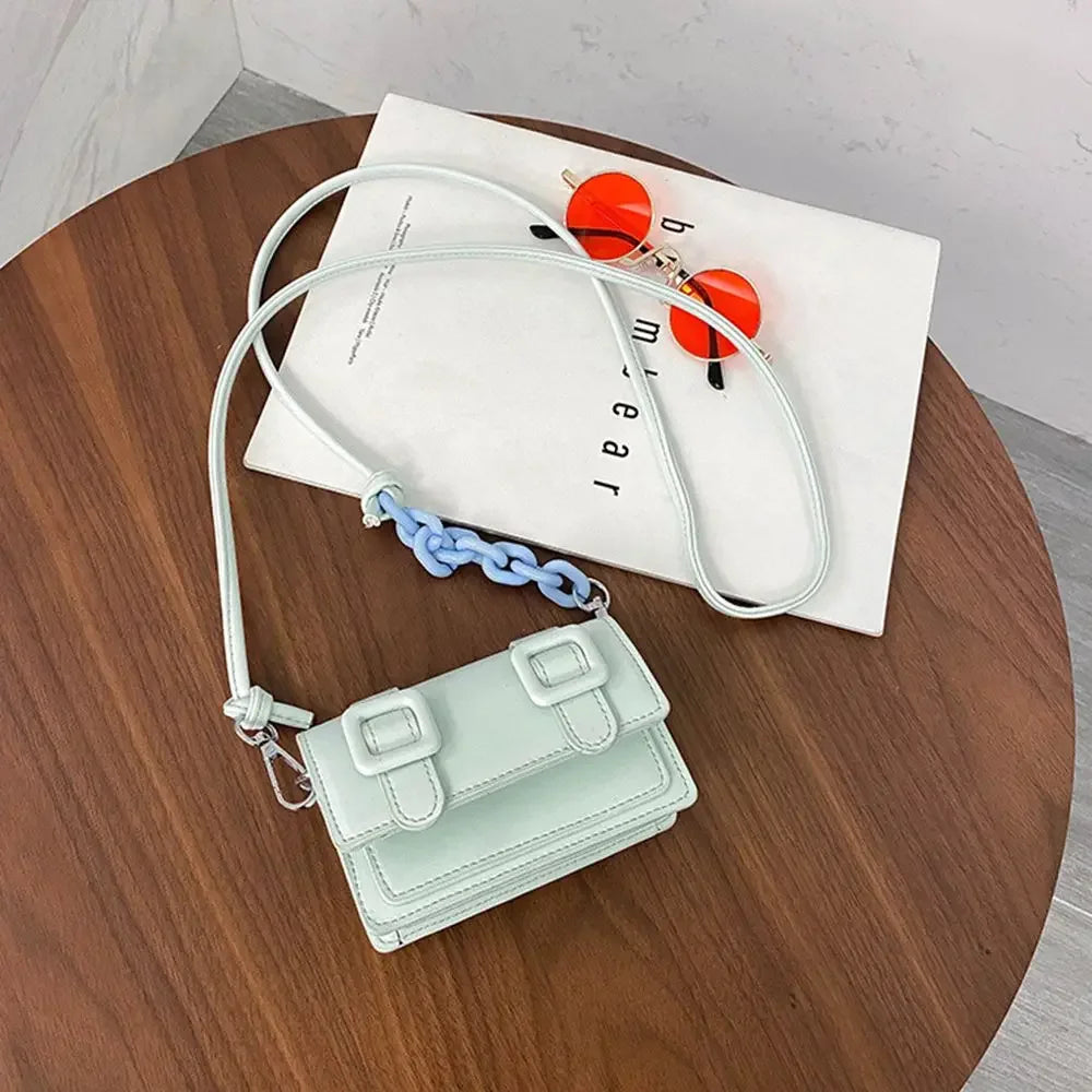 Women Girls Mini PU Leather Handbag, 2022 Summer Yellow Designer Chain Messenger Crossbody Bag-23