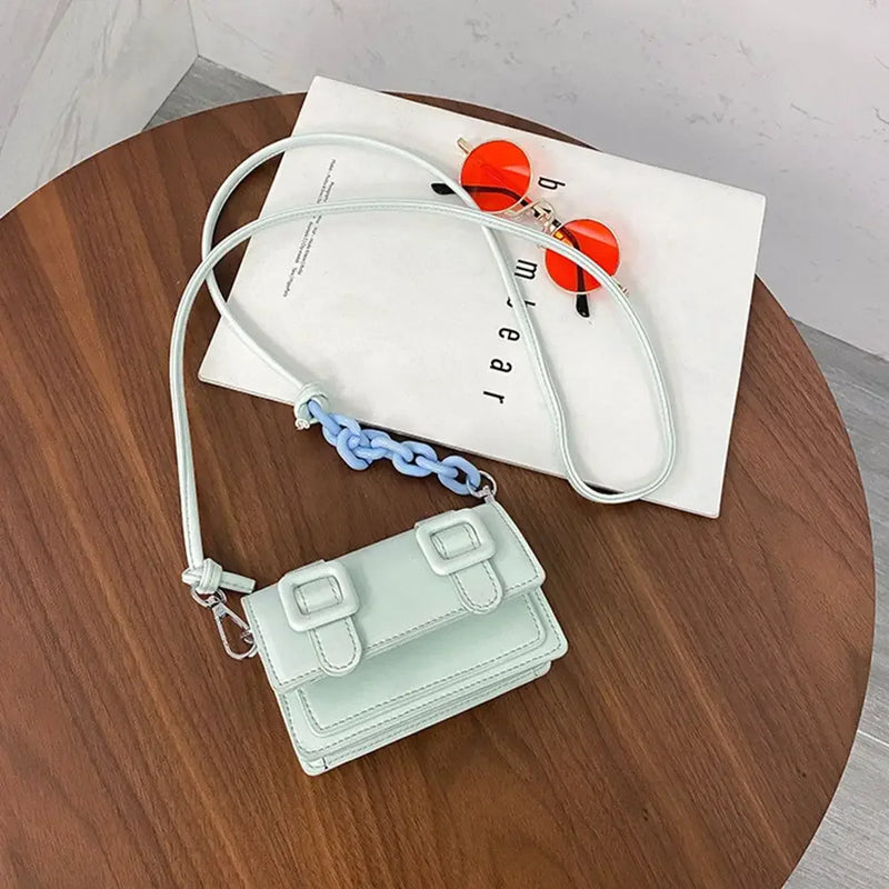 Women Girls Mini PU Leather Handbag, 2022 Summer Yellow Designer Chain Messenger Crossbody Bag-23