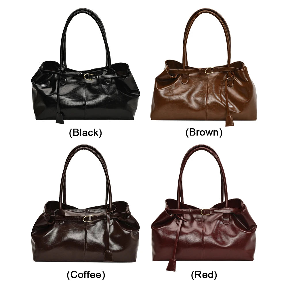 PU Leather Hobo Handbag Slouchy Top Handle Bag Fashion Work Bags Large Satchel Bag for Women Work Shopping Travel-15