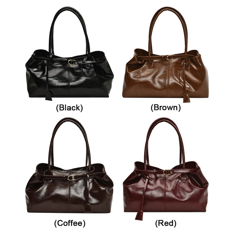 PU Leather Hobo Handbag Slouchy Top Handle Bag Fashion Work Bags Large Satchel Bag for Women Work Shopping Travel-15