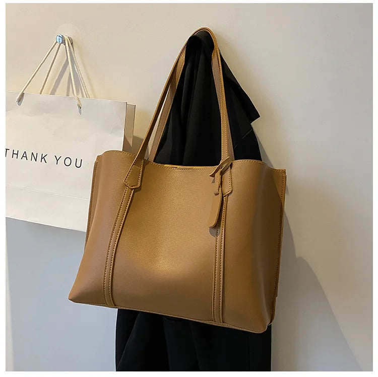 Large Capacity Women's Bag, New Soft Leather Tote Bag, Casual and Versatile Single Shoulder Bags for Woman Korean Style Handbags-39