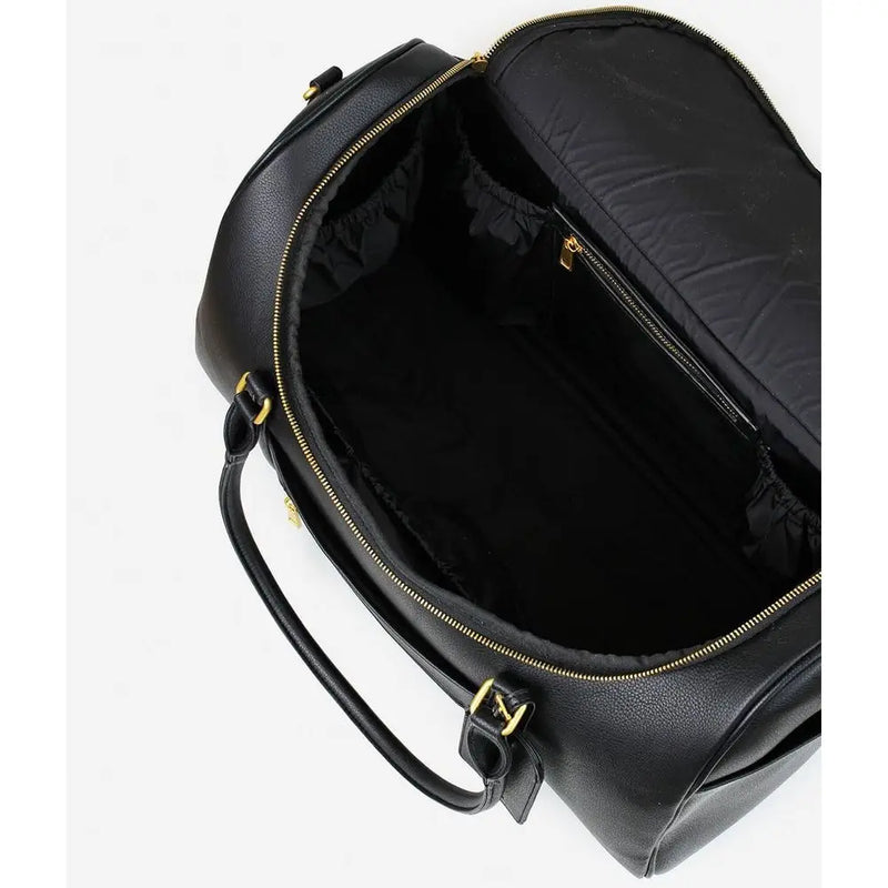 Premium Matte Leather Weekender Bag, Carry-On Luggage for Air Travel, Overnight Bag for Women, 20x10x12 inches, 39L, Black-10