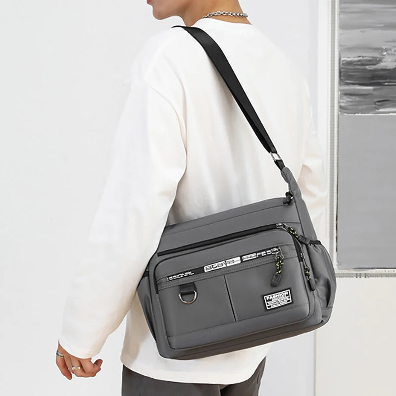 Design Oxford Shoulder Bag Large Capacity Men's Casual Multi-layer Pocket Fashion Single Shoulder Crossbody Luxury Messenger Bag-3