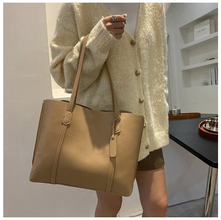 Large Capacity Women's Bag, New Soft Leather Tote Bag, Casual and Versatile Single Shoulder Bags for Woman Korean Style Handbags-28