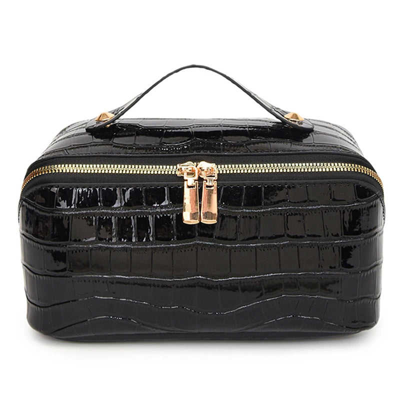 PU Leather Makeup Bag Simple Cosmetic Bag Multi-Compartment Travel Toiletry Bag Makeup Organizer Bag Women Cosmetics Handbag-15