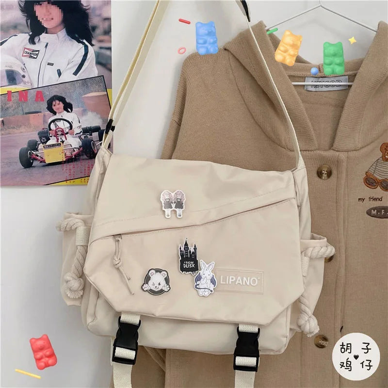 Hong Kong style bag versatile artistic Korean version street photography shoulder bag messenger bag student crossbody bag for ma-15
