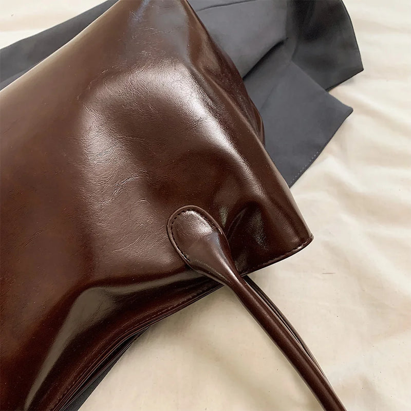 PU Leather Hobo Handbag Slouchy Top Handle Bag Fashion Work Bags Large Satchel Bag for Women Work Shopping Travel-4