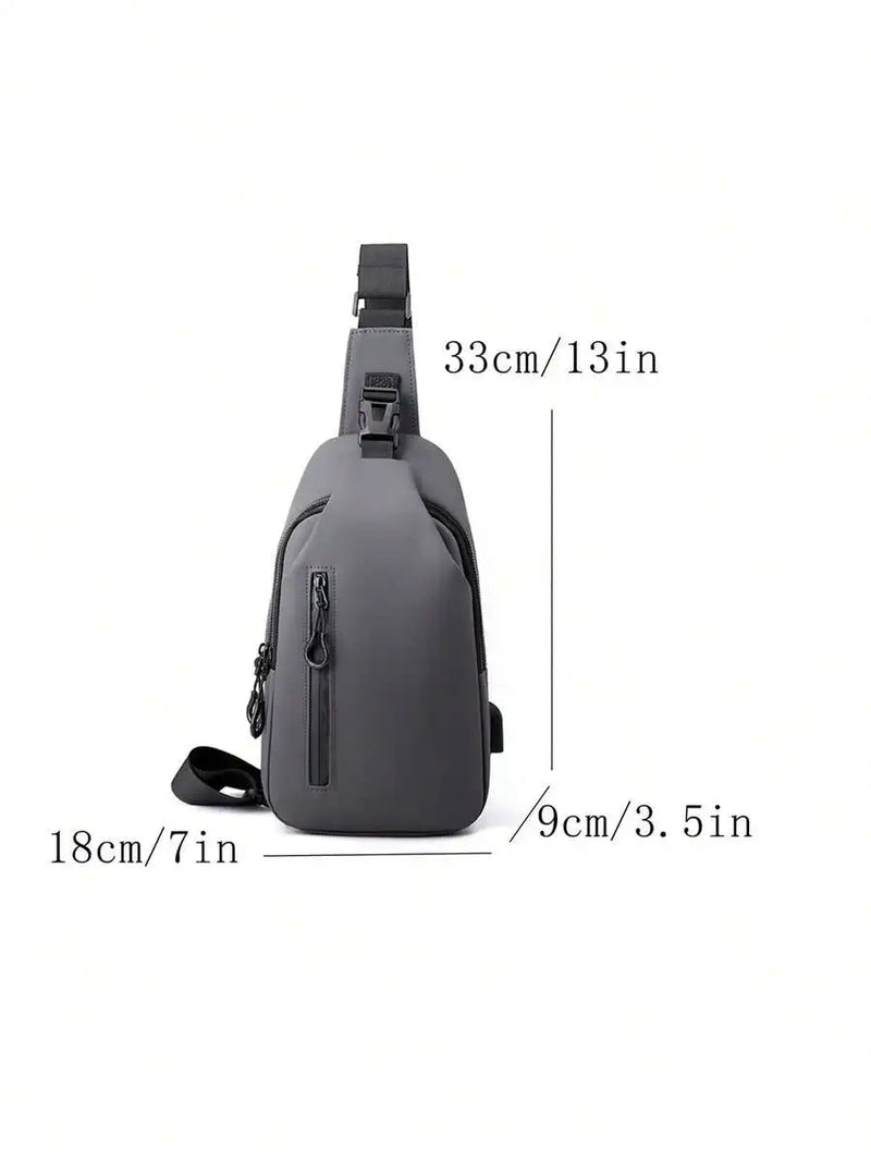 Casual Crossbody Sling Bag For Men And Women, Small Daypack With Zipper Pocket, Adjustable Strap, Fashion Chest Bag With Headphone Cord Slot For Sports, Cycling, Hiking, Running And Business Travel-29