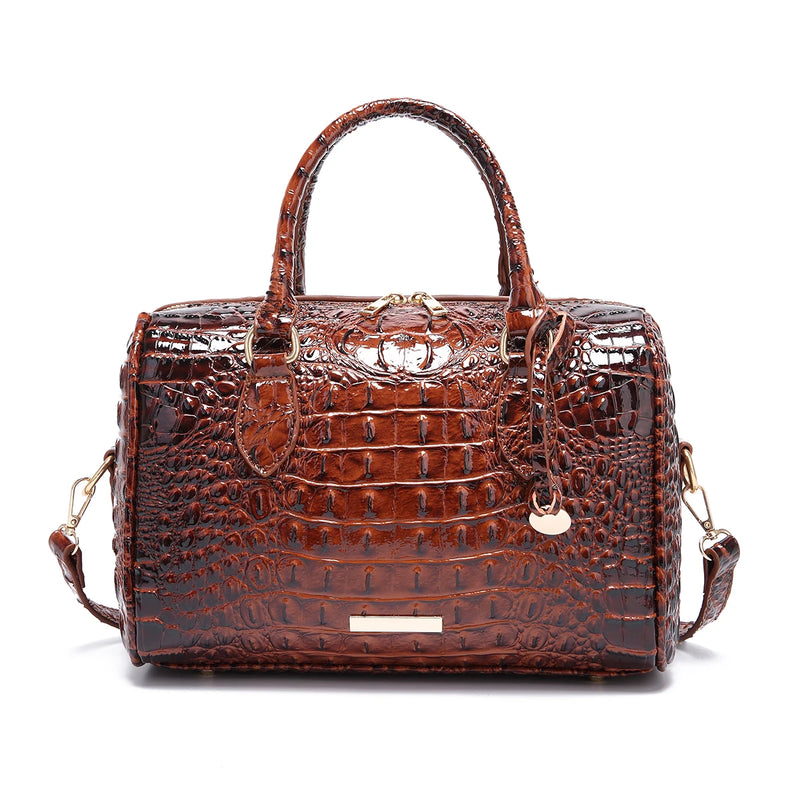 Gradient Embossed Duffle Bag Top-Handle Satchel with Detachable Strap, Casual Boston Style Crossbody Bag for Travel, Daily Commute, Weekend Getaway, Lightweight Multi-Purpose Tote Bag for Women Outdoor Activities-16