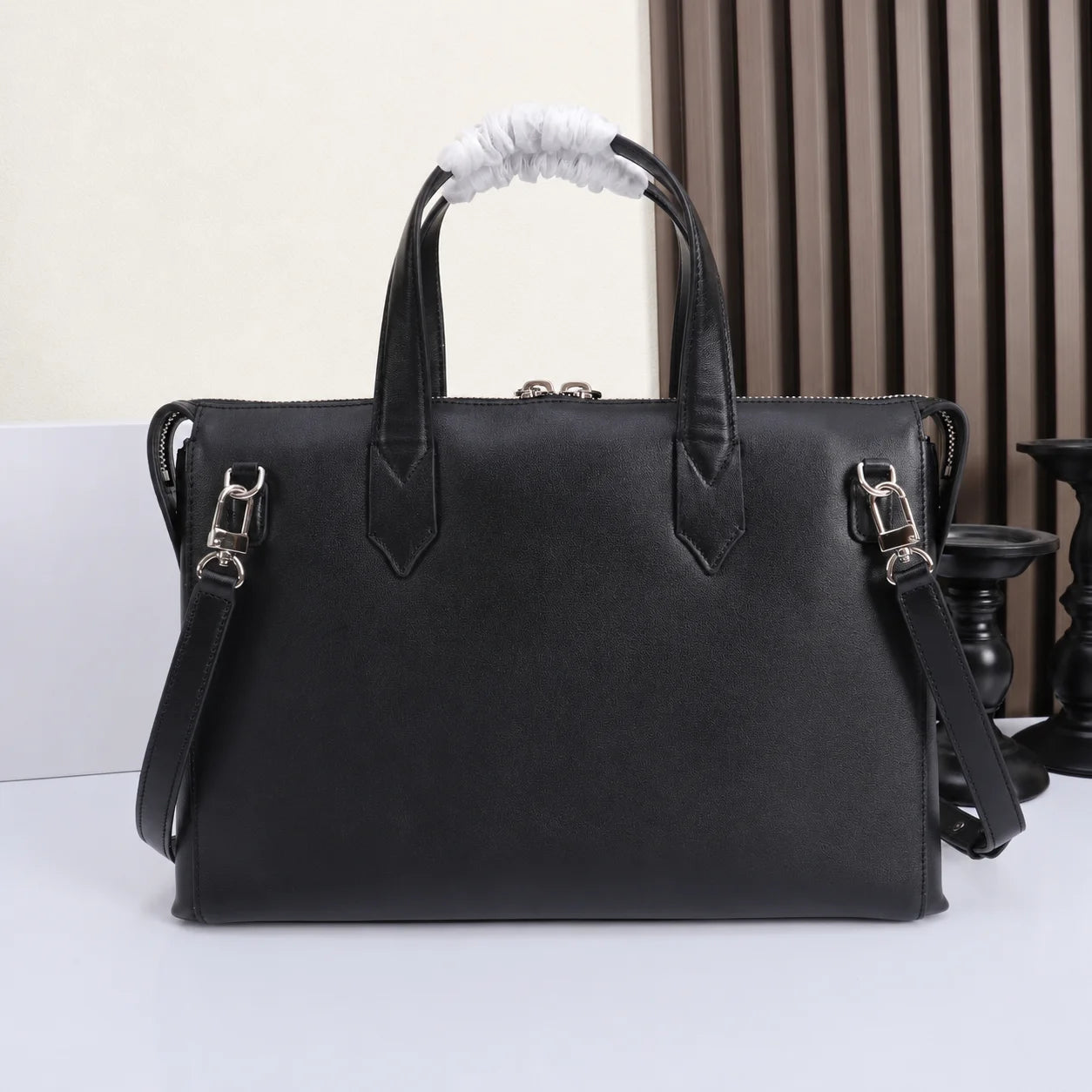 Luxury Men's Top-Handle Bags Smooth Leather Men Briefcase Fashion Handbag Business Office Shoulder Crossbody Bag Useful Male Work Laptop Bag