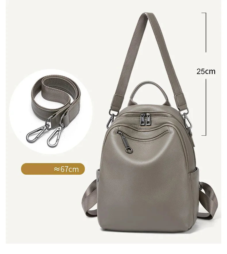 Genuine Leather Women's Backpack, New 2026 Style, Lightweight Small Backpack, Commute Bag for Work, Large-Capacity Travel Backpack-19
